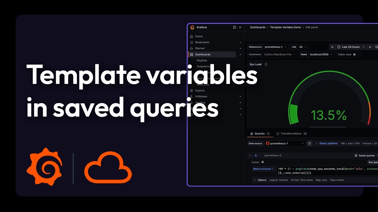 Сохраненные запросы теперь поддерживают переменные шаблонов | Grafana Cloud