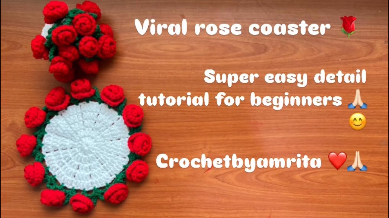 Viral rose coaster 🌹🌹 super easy tutorial for beginners ❤️