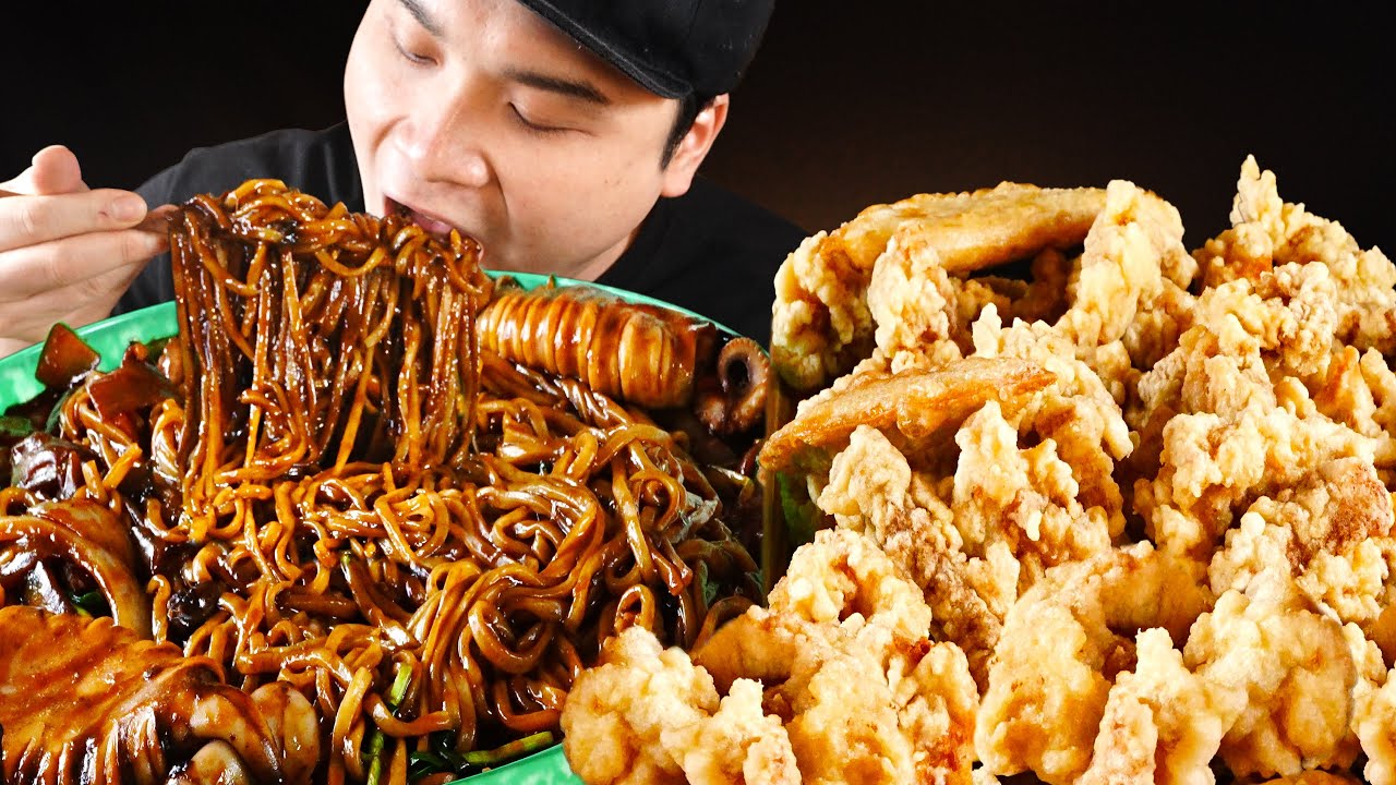 해산물 가득한 쟁반짜장과 탕수육 먹방~!! 리얼사운드 ASMR social eating Mukbang(Eating Show)