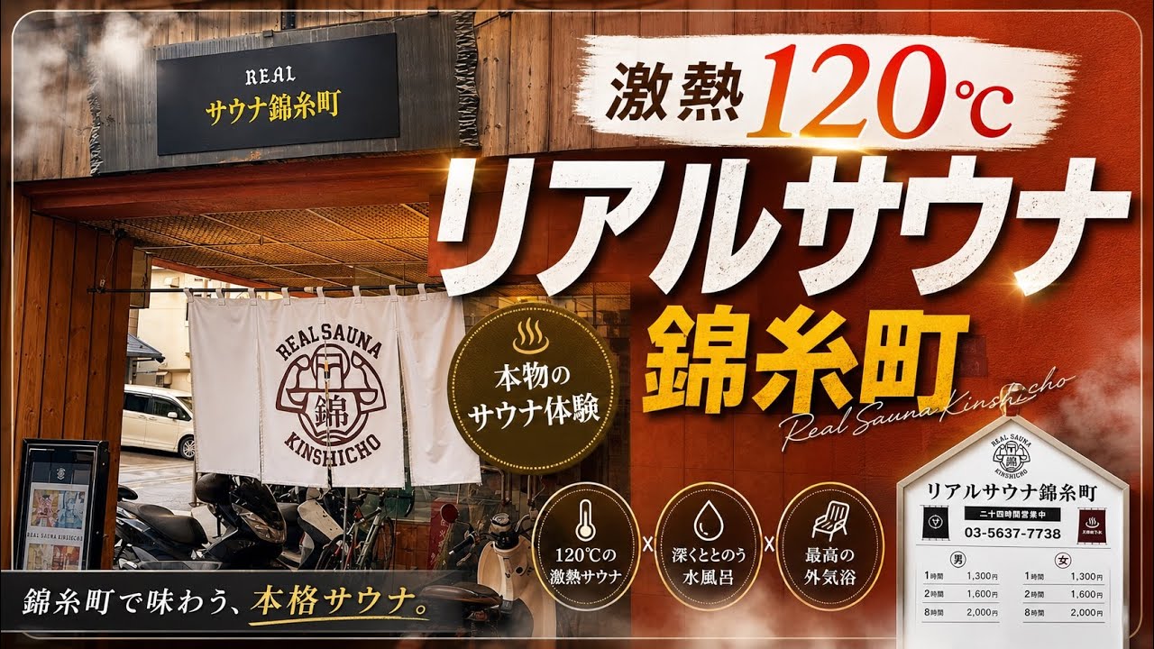 【錦糸町】120℃の激熱サウナで滝汗必須！リアルサウナ錦糸町