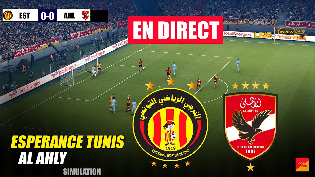 🔴EN DIRECT : ESP&Eacute;RANCE TUNIS vs AL AHLY | Simulation de jeu eFootball PES 21