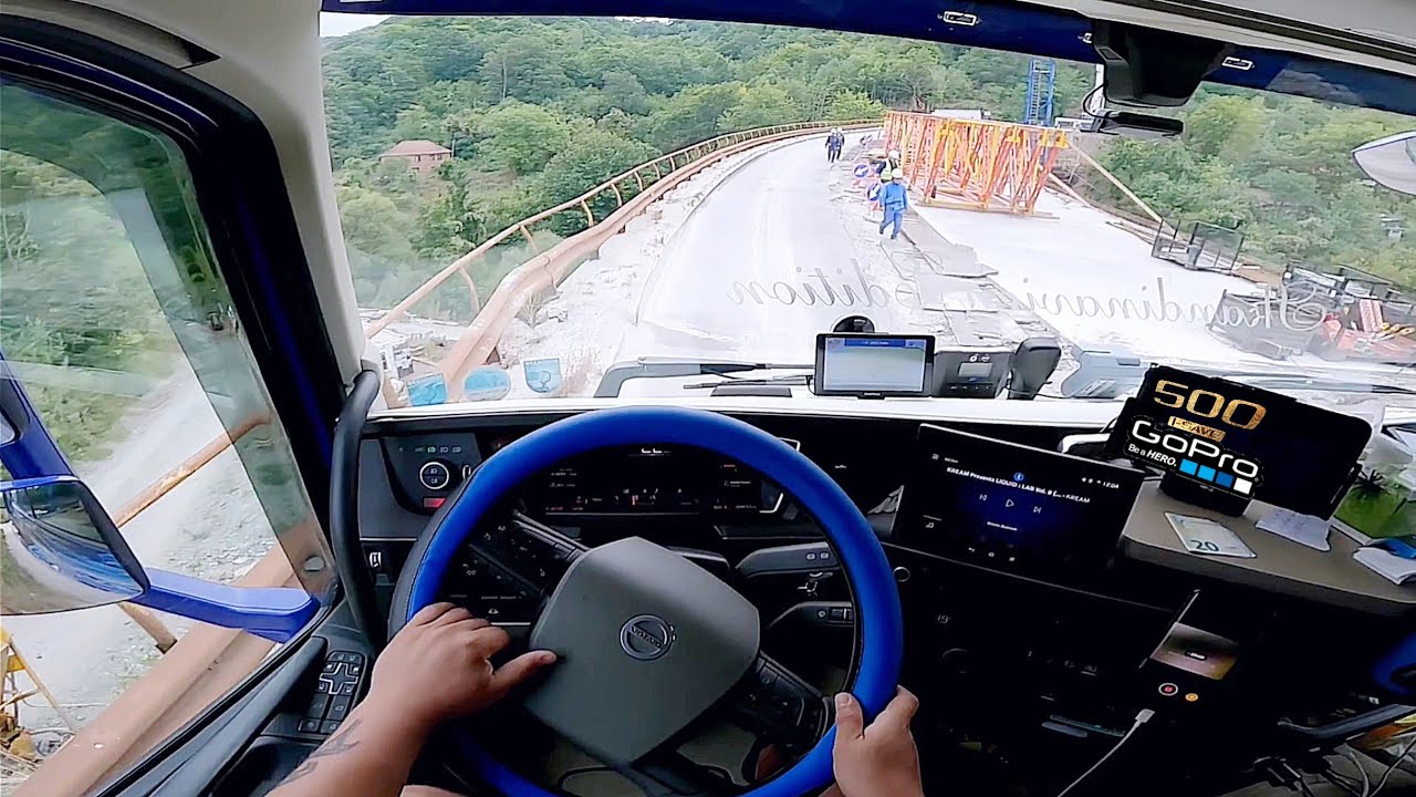 Driving first time in North Macedonia - POV truck driving