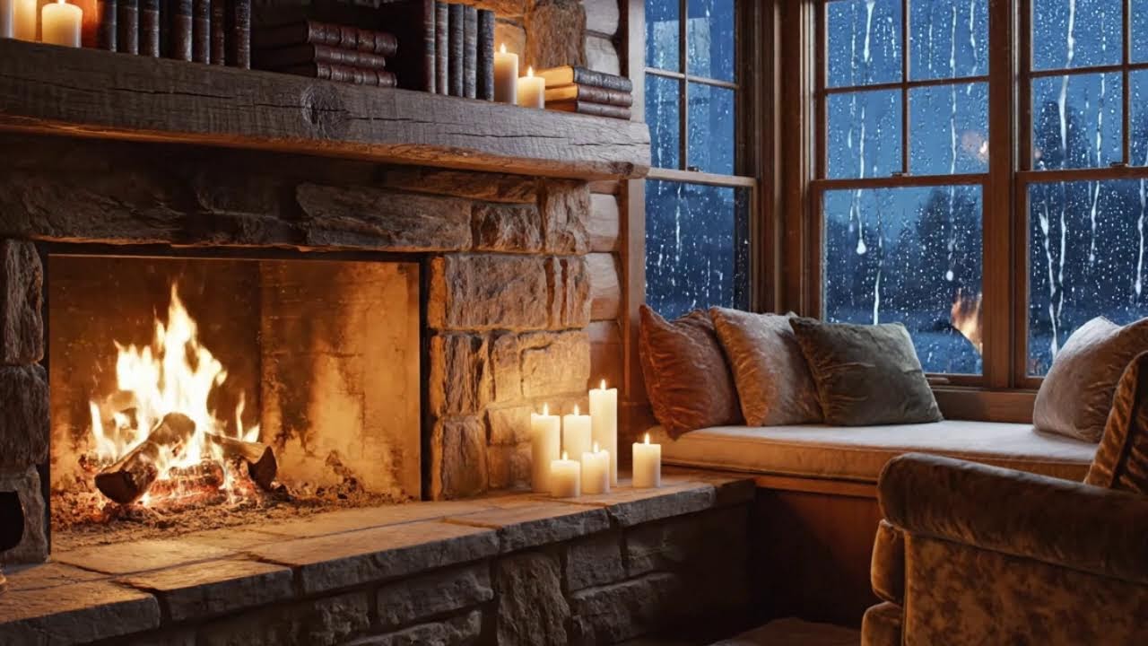 Streaming Cozy Fireplace & Rain Ambience | ASMR for Deep Sleep