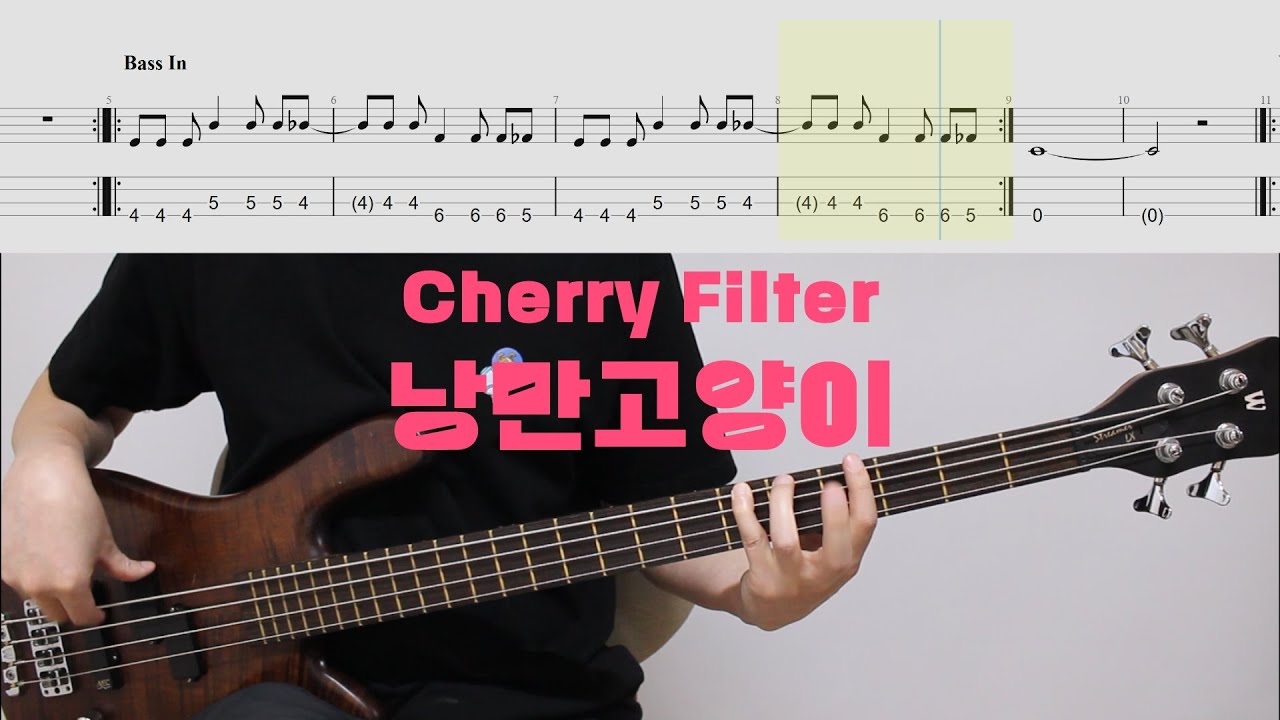 이 곡이 축제에서 빠지면 섭섭하지. 밴드 합주 필수 연습곡!│체리필터 - 낭만고양이│베이스 악보│BASS TAB