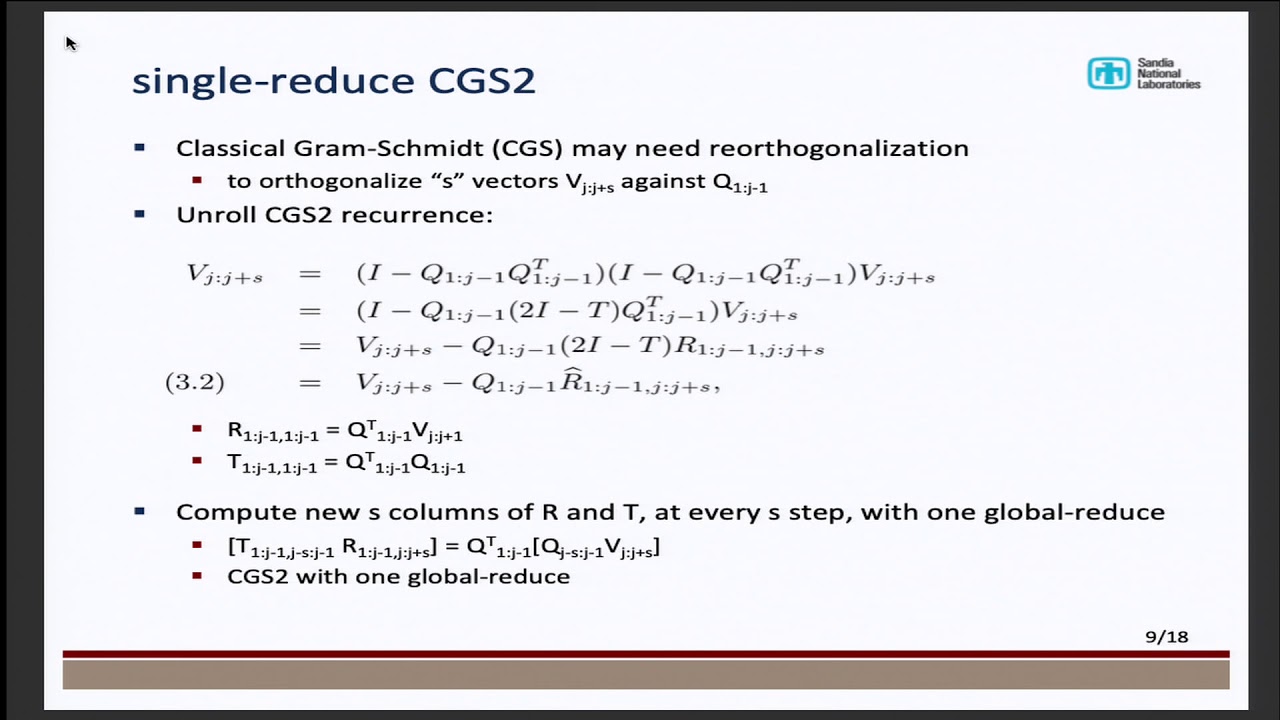 PP20 - Mark Hoemmen - Low-Synchronization Orthogonalization Schemes