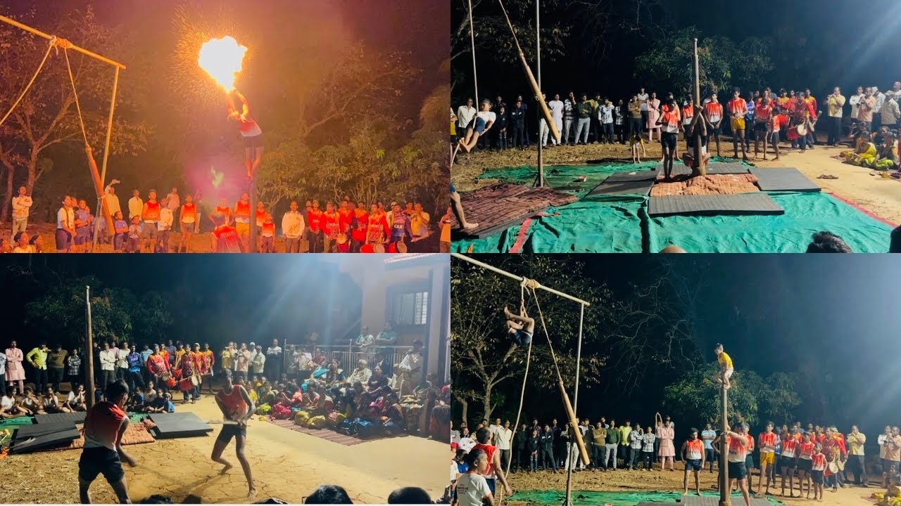 कोकणातील लग्नाच्या वरातीत पाहायल मिळाले इतिहासातील साहसी खेळ मल्लखांब  @UPDESHYESARE 