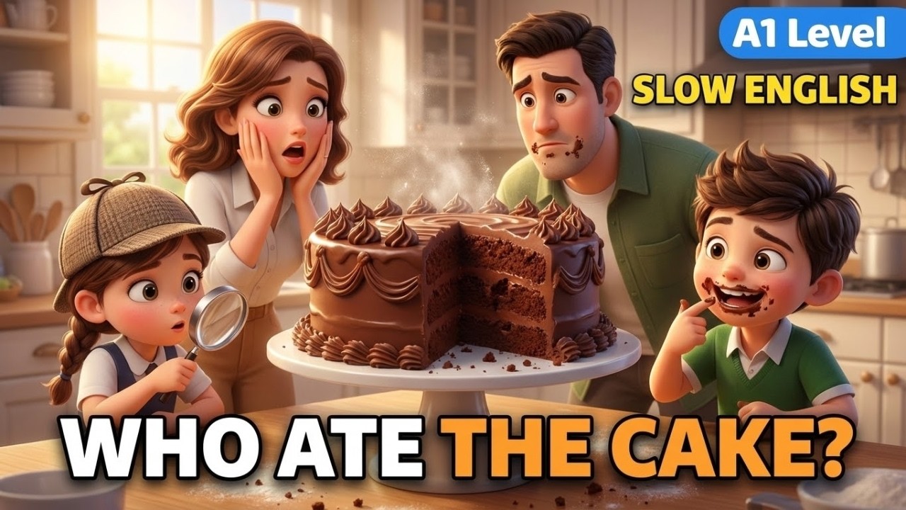 English Listening Practice Level 1 | Who Ate the Cake?
