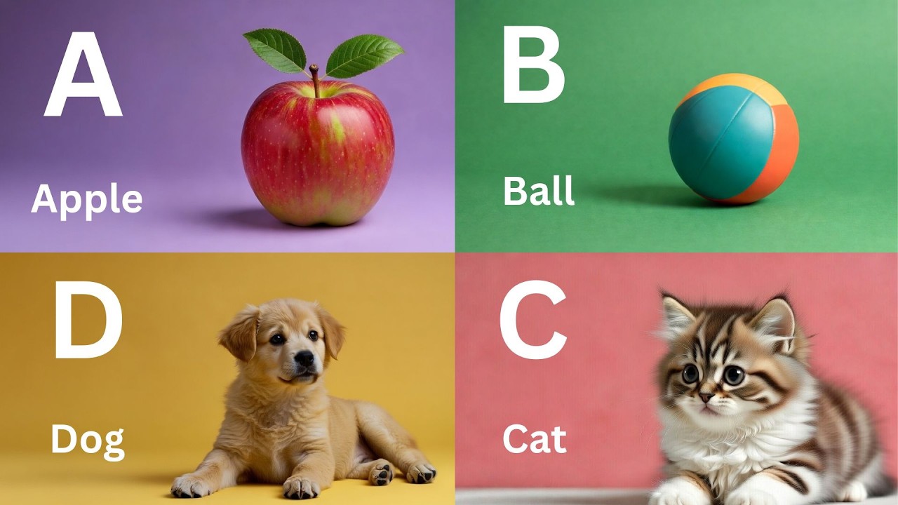 A to Z Alphabet for Kids | A for Apple, B for Ball | Real Life ABCD Learning Video