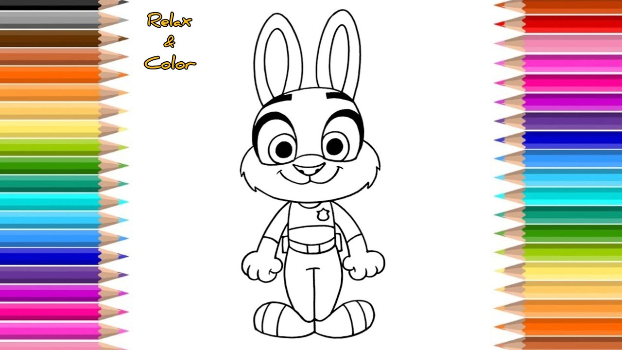 Relax & Color | Judy Hopps Coloring Page 🐰 | Zootopia Bunny Police