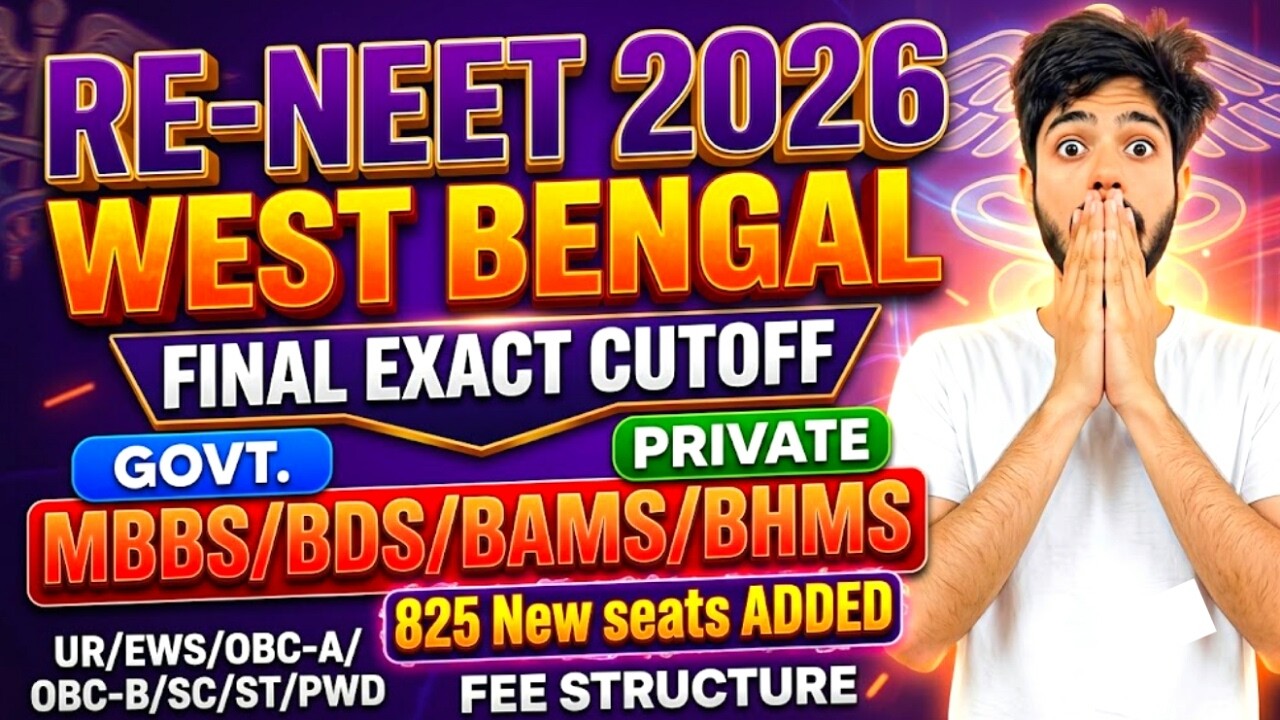 West Bengal MBBS Cutoff 2026 | WB BAMS Cutoff 2026 | WB BHMS Cutoff 2026 | WB NEET Counselling 2026