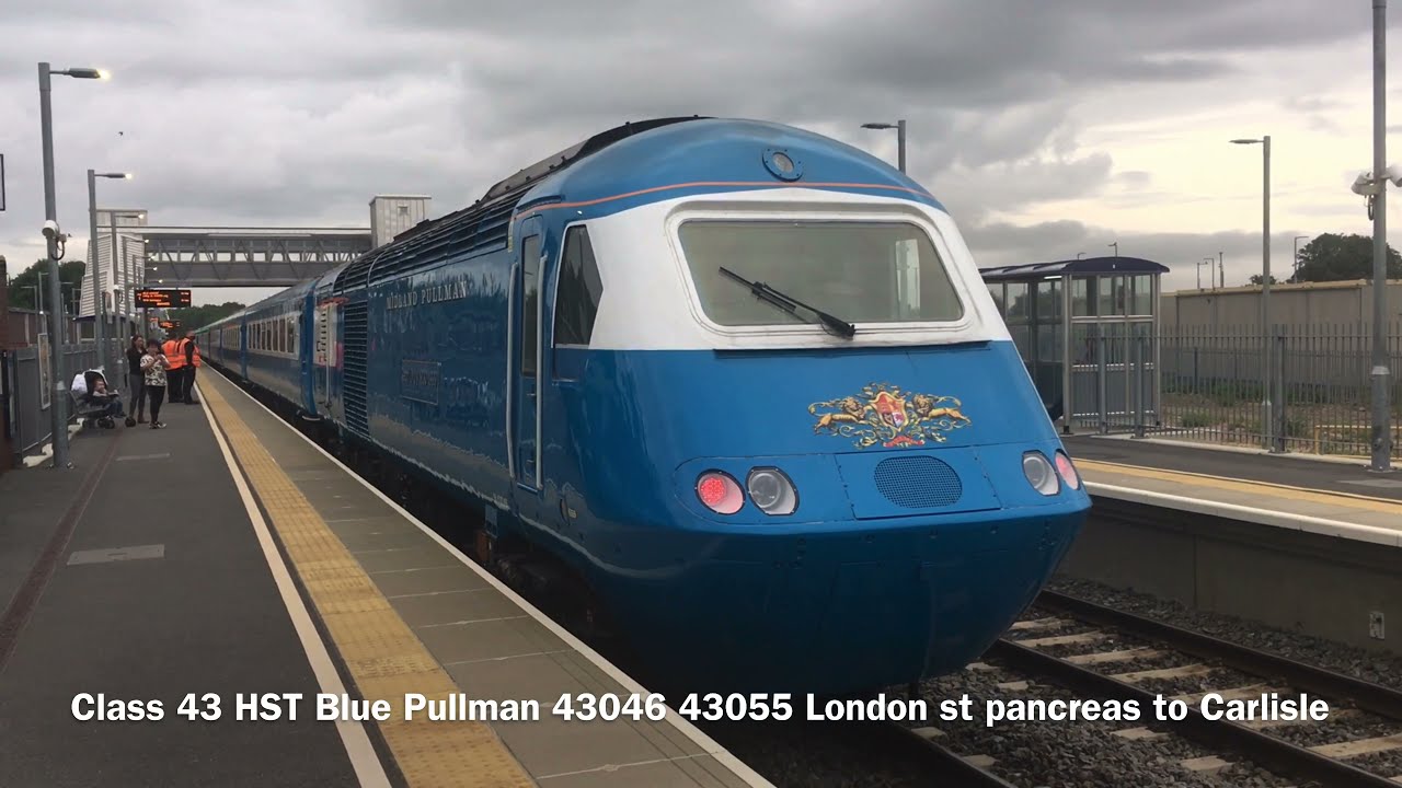 Market Harborough railway station LSL Blue Pullman 43055 43046 London st pancras to Carlisle 21/8/21