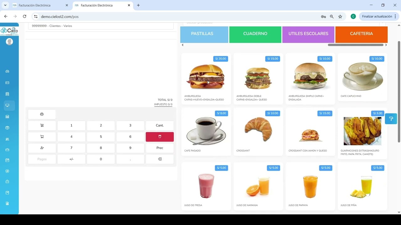 SISTEMA WEB GIRO CAFETERIA Y PUNTO DE COMIDA