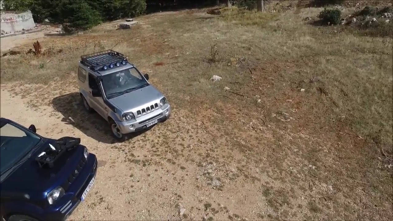 Suzuki Jimny meats Dji Phantom 3 Professional on a mountain
