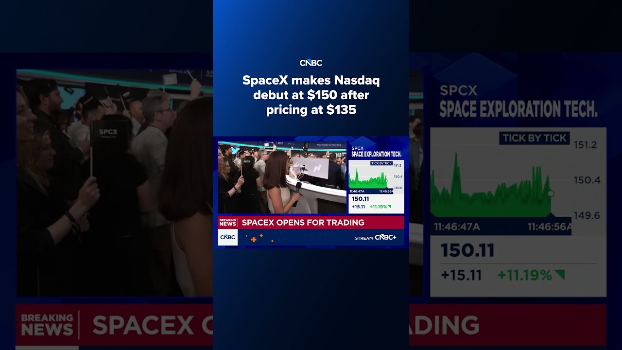 Компания SpaceX дебютировала на Nasdaq с ценой исполнения $150 после установления первоначальной ...