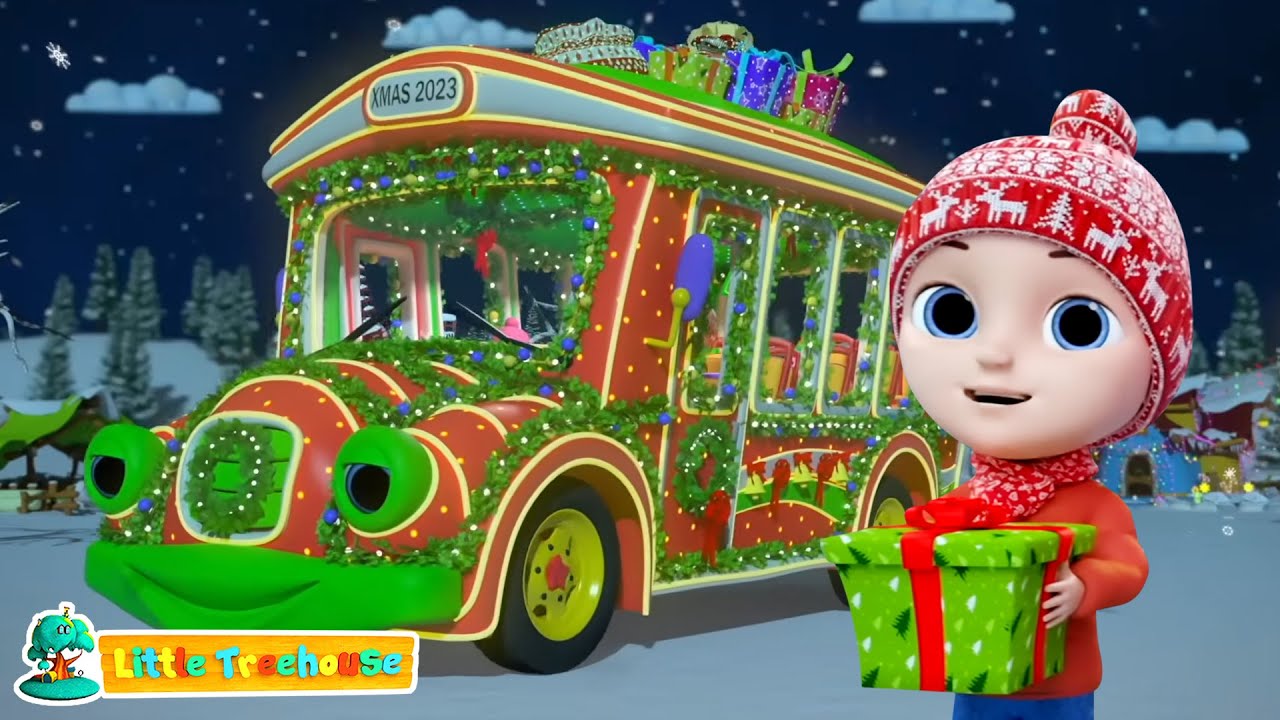 Wheels on the Bus Christmas Song | Fun Holiday Music for Toddlers