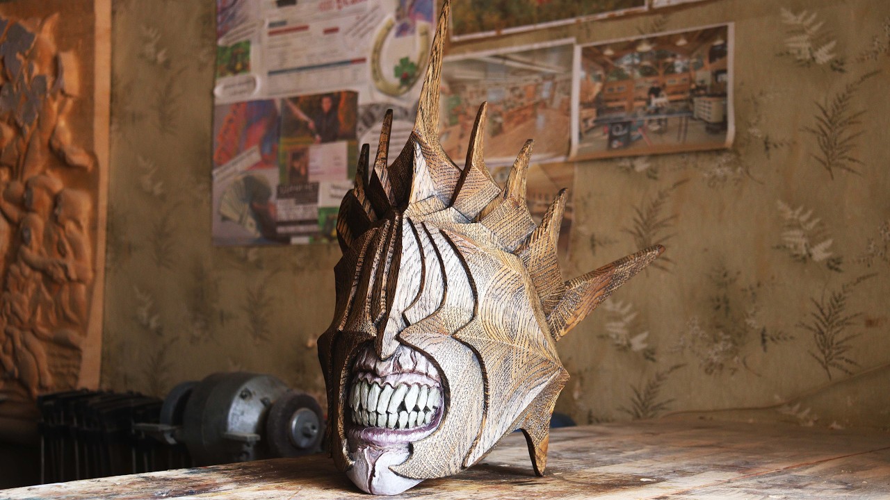 The Mouth of Sauron. The Lord of the Rings. Wood carving, oak.