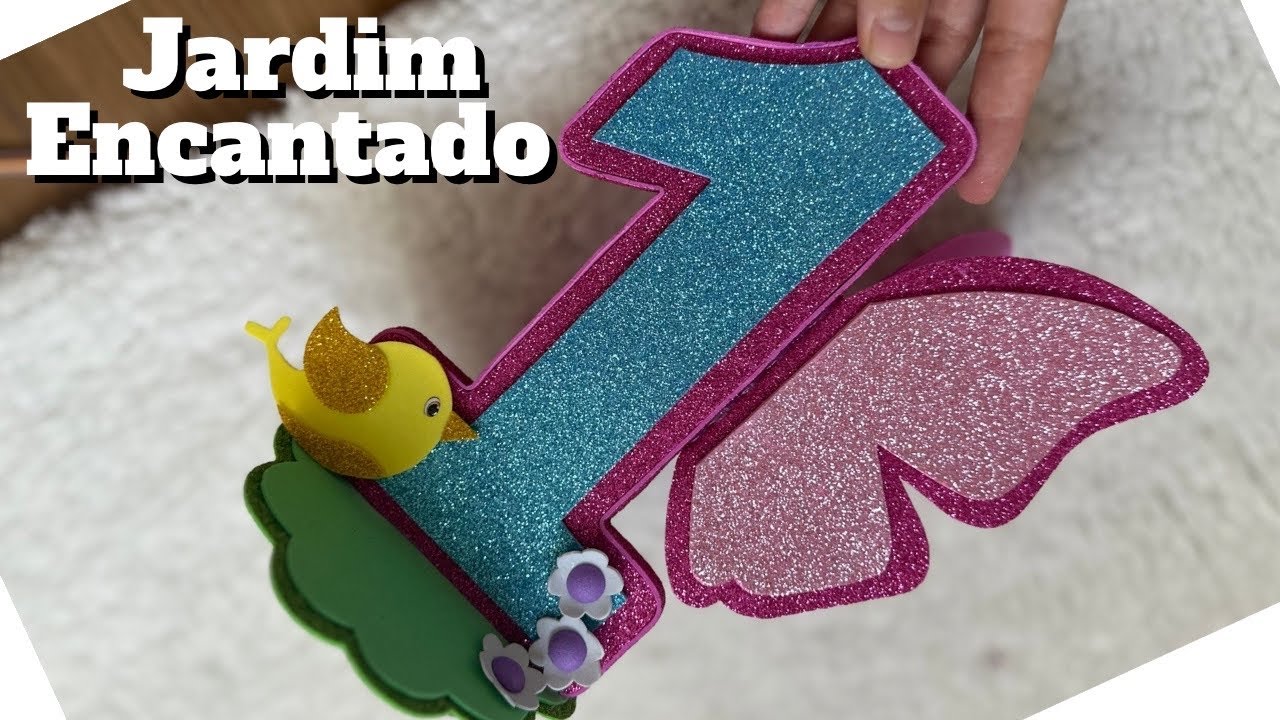 Idéia de centro de mesa no tema Jardim Encantado - Usando papelão e eva