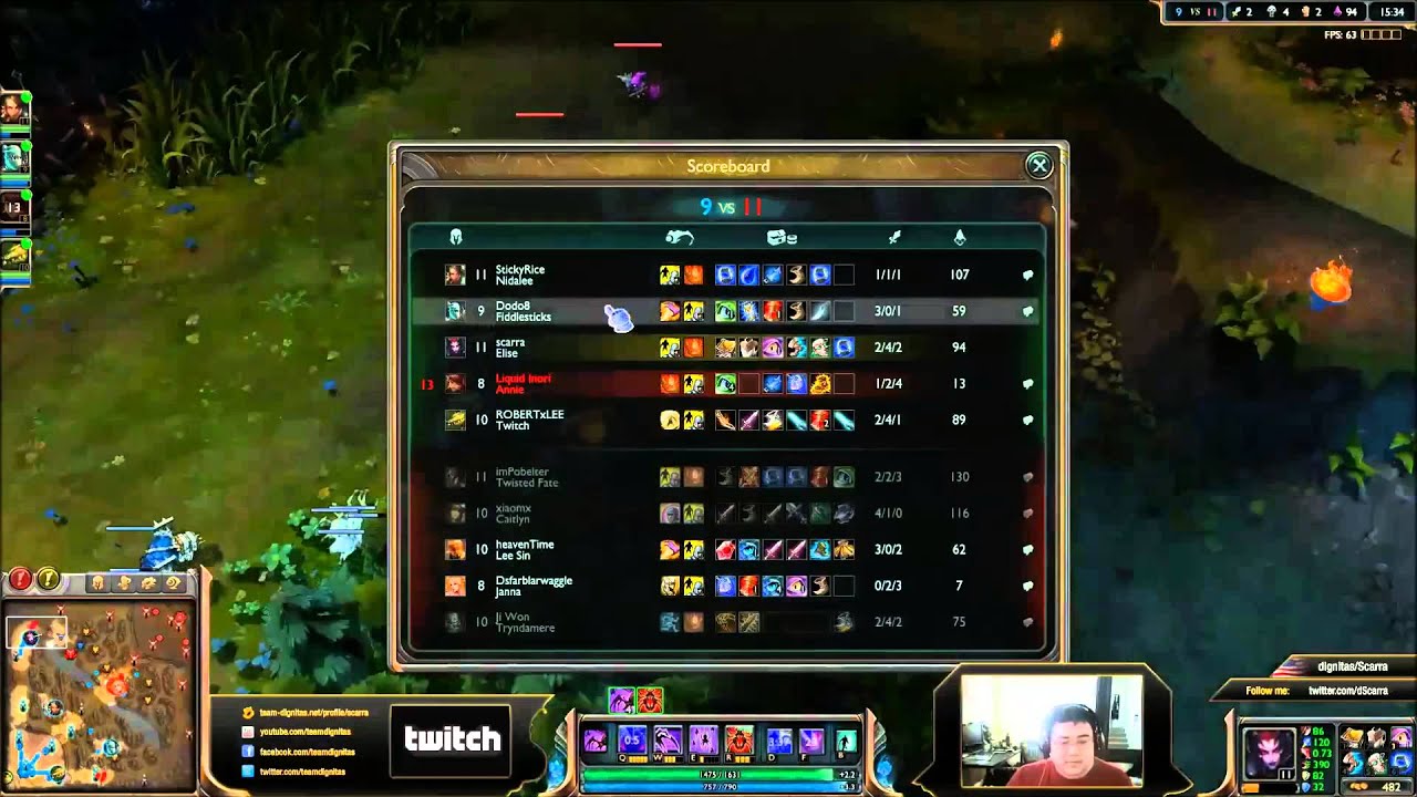 Scarra plays Elise vs Tryndamere Top (Diamond 1)