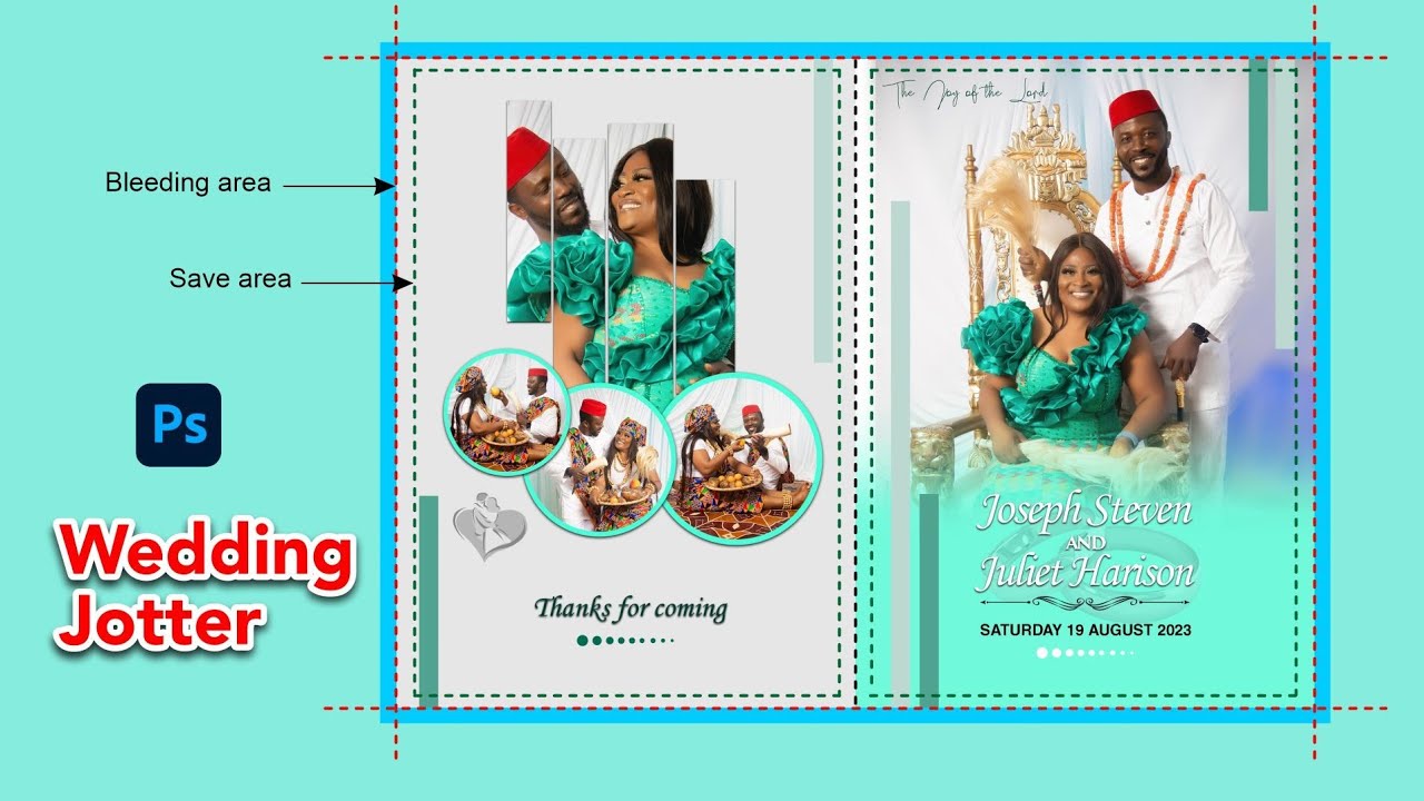How To Design a Wedding Jotter In Photoshop | Jotter Design in Photoshop | Design Jotter in Photo...