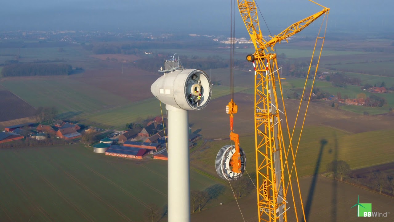 B&uuml;rgerwind in Beckum-Wersewind: Montage des Ringgenerators