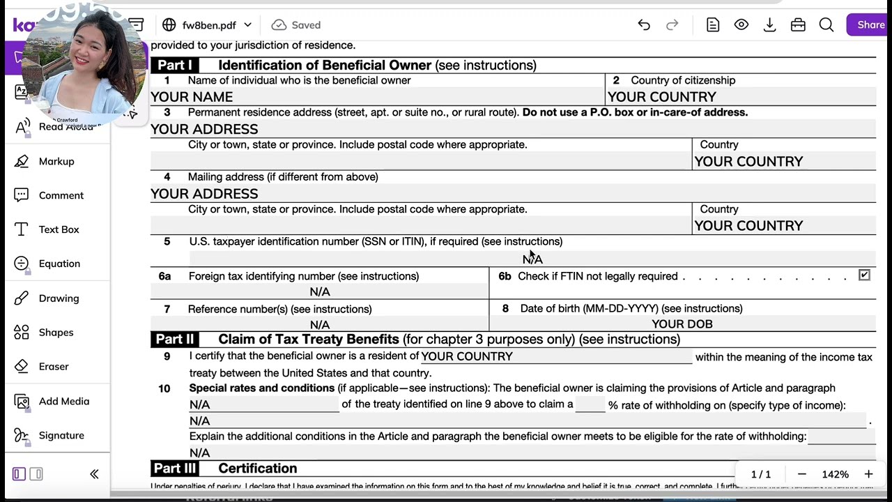 How to fill in W8-BEN tax form [NEWEST] | workwithsydney
