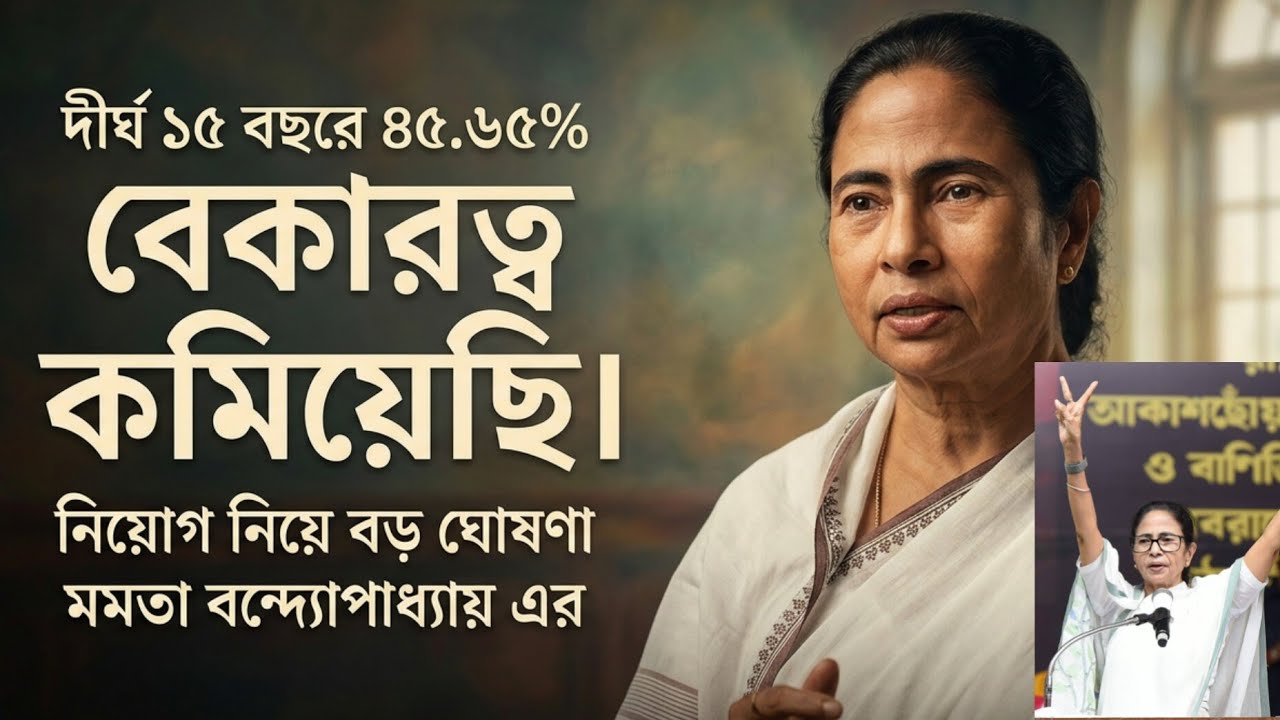 বিগত ১৫ বছরে দিদি কি নিয়োগ করেছে!? কত বেকারত্ব কমিয়ে‌ দিয়েছে বড় ঘোষণা মুখ্যমন্ত্রী মমতা ।