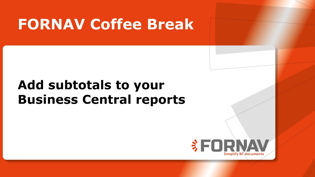 Add subtotals to your Business Central reports