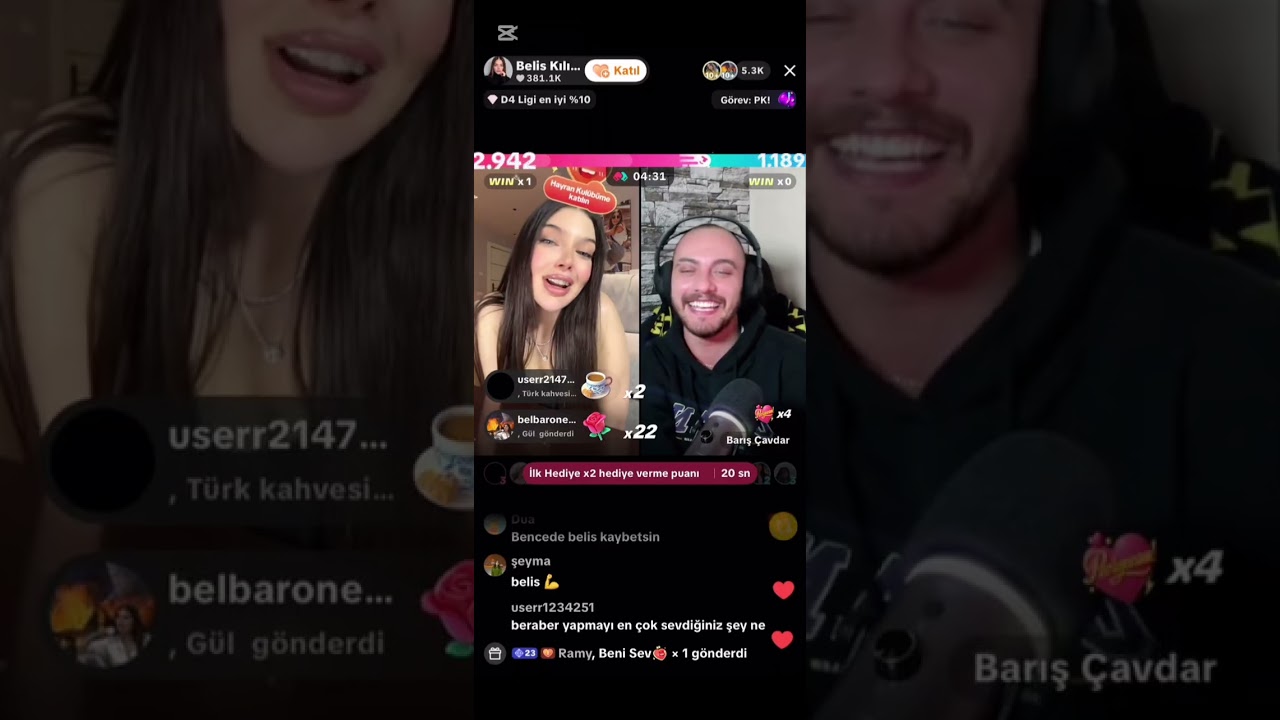 BelBar ilk TikTok yayını part2 ✨❤️🎉