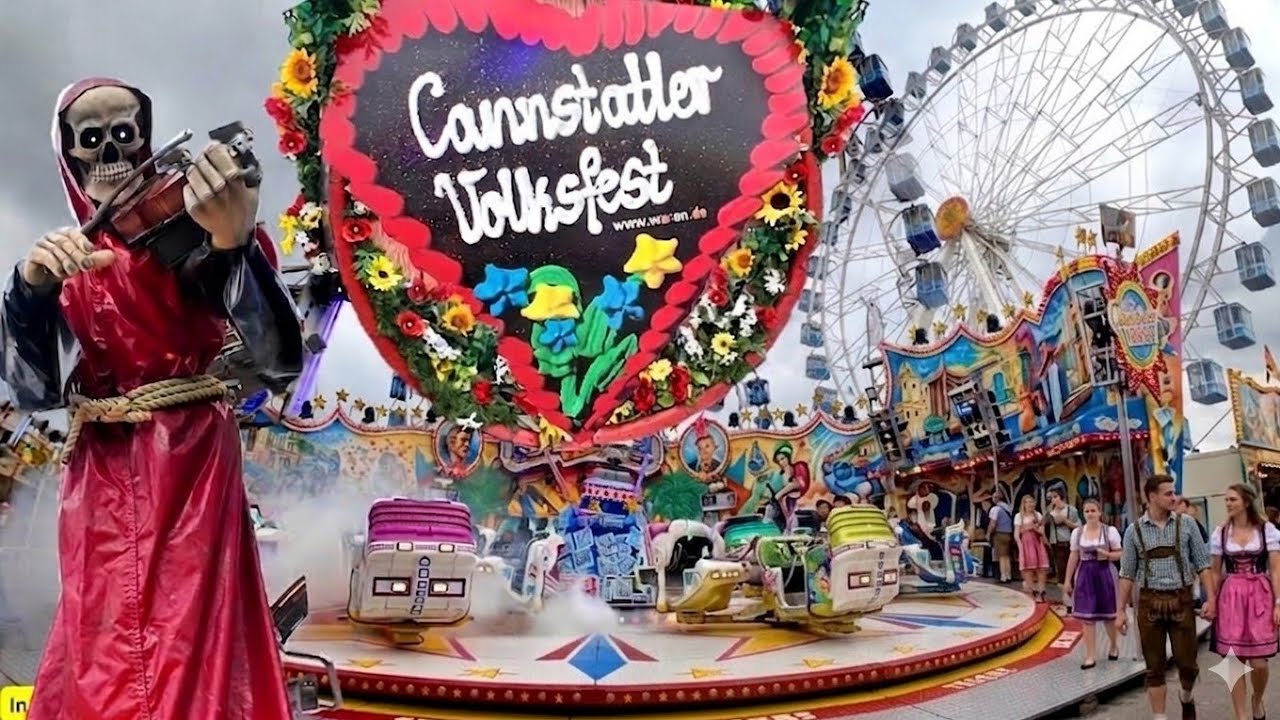 Cannstatter Volksfest 2025, Штутгарт, Германия｜4K прогулка по Штутгартскому пивному фестивалю
