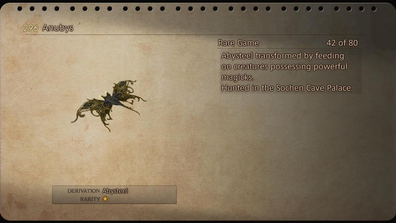 FFⅫ TZA - Rare Game Guide - Anubys