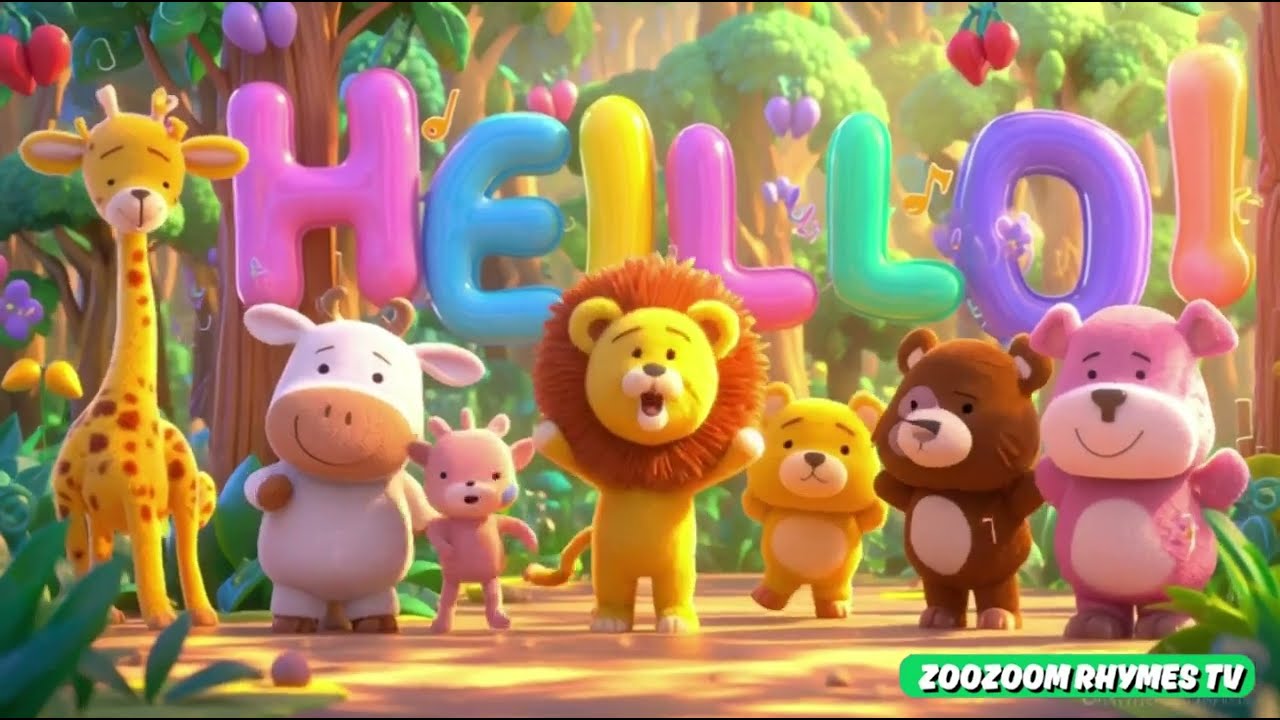Cute Animals Song 🐮🐵  Animal Sounds  3D Cartoon for Kids