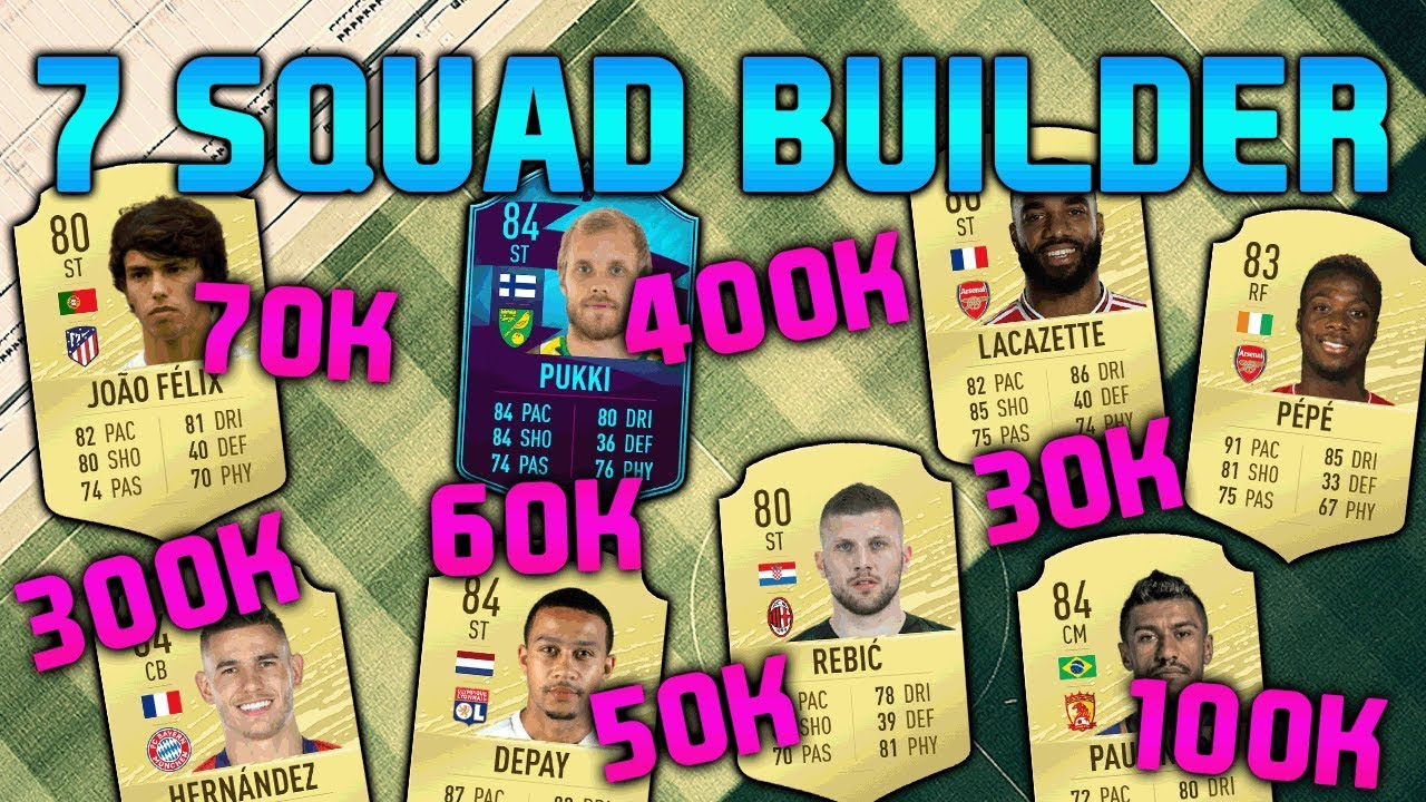 FIFA 20 SQUAD BUILDER 30K 50K 60K 70K 100K 300K 400K SQUAD BUILDER STARTER TEAM FIFA 20