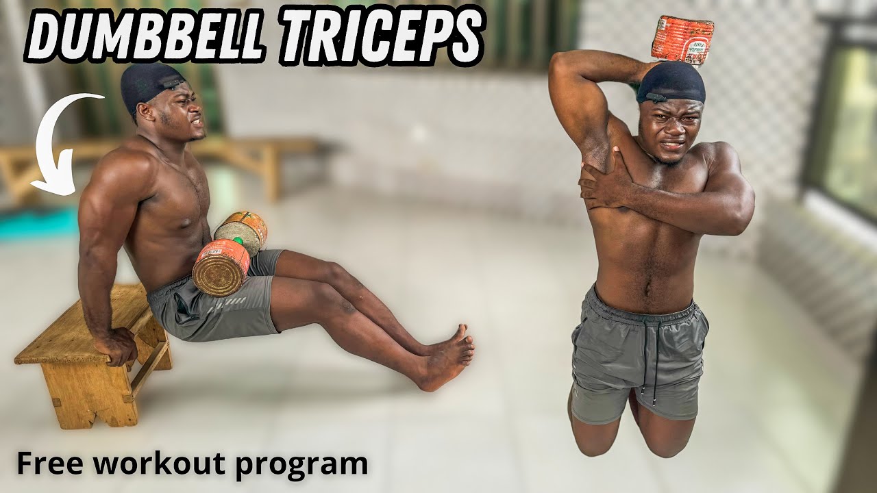 5 Exercises to build your Triceps at home (Dumbbell only) - Free workout program