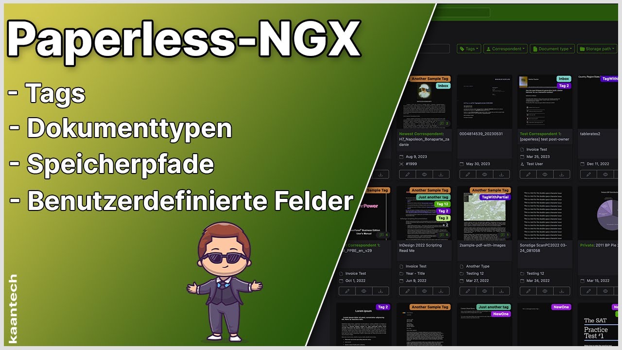 Paperless ngx - Tags, Dokumenttypen, Speicherpfade und Benutzerdefinierte Felder im Detail