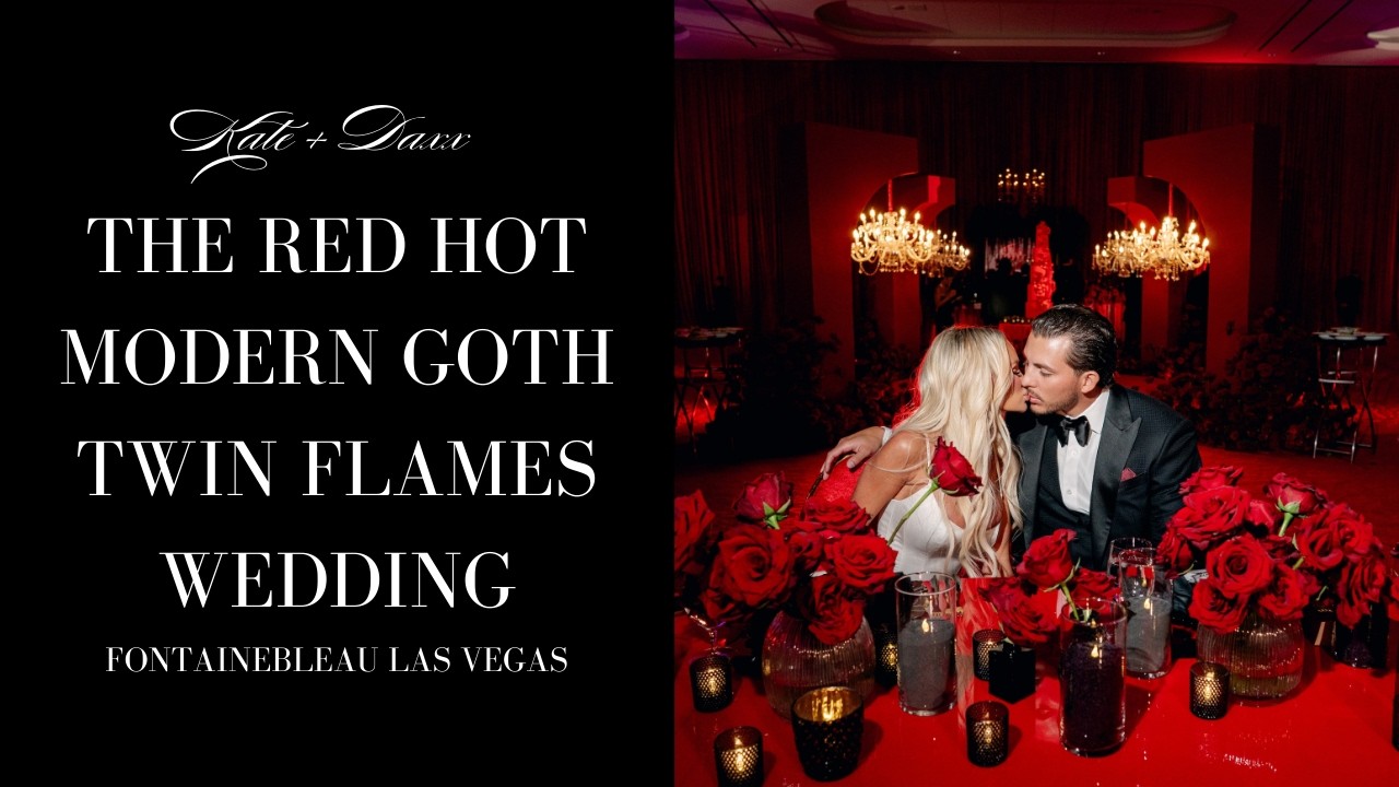 Modern Gothic and Romantic Red Wedding at Fontainebleau Las Vegas by Las Vegas Wedding Planner