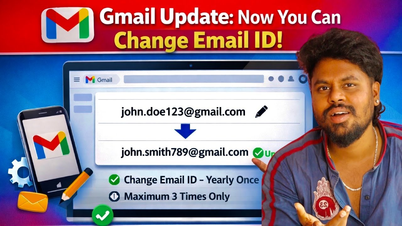 Gmail New Update 2025 🔥 Now You Can Change Email ID 😳