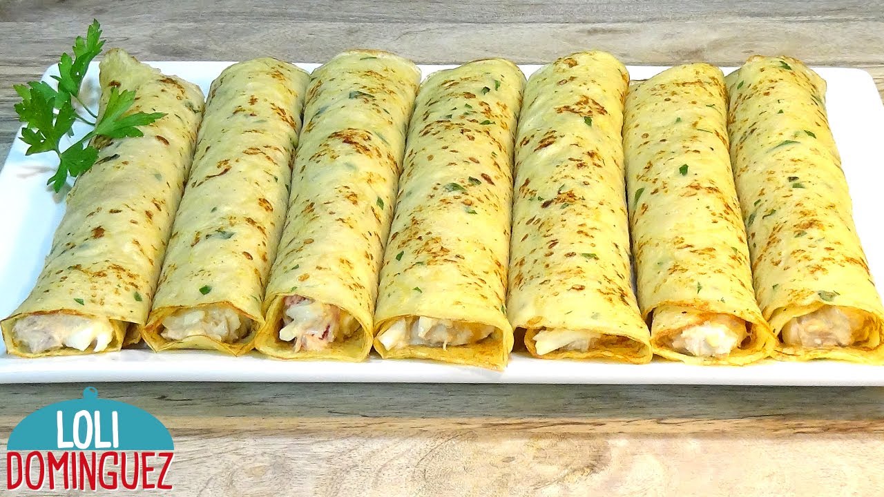 CREPES DE PATATA (PAPAS) RELLENOS DE ATÚN. RECETA FÁCIL. Loli Domínguez - Recetas. Paso a paso.