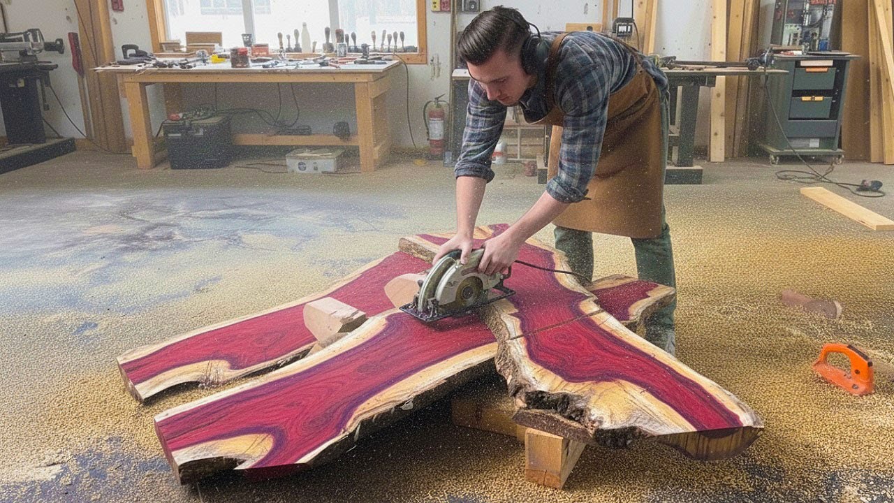 WOW! In Just a Few Wooden Slabs, a Young Carpenter Turns Them into a Stunningly Unique Coffee Table