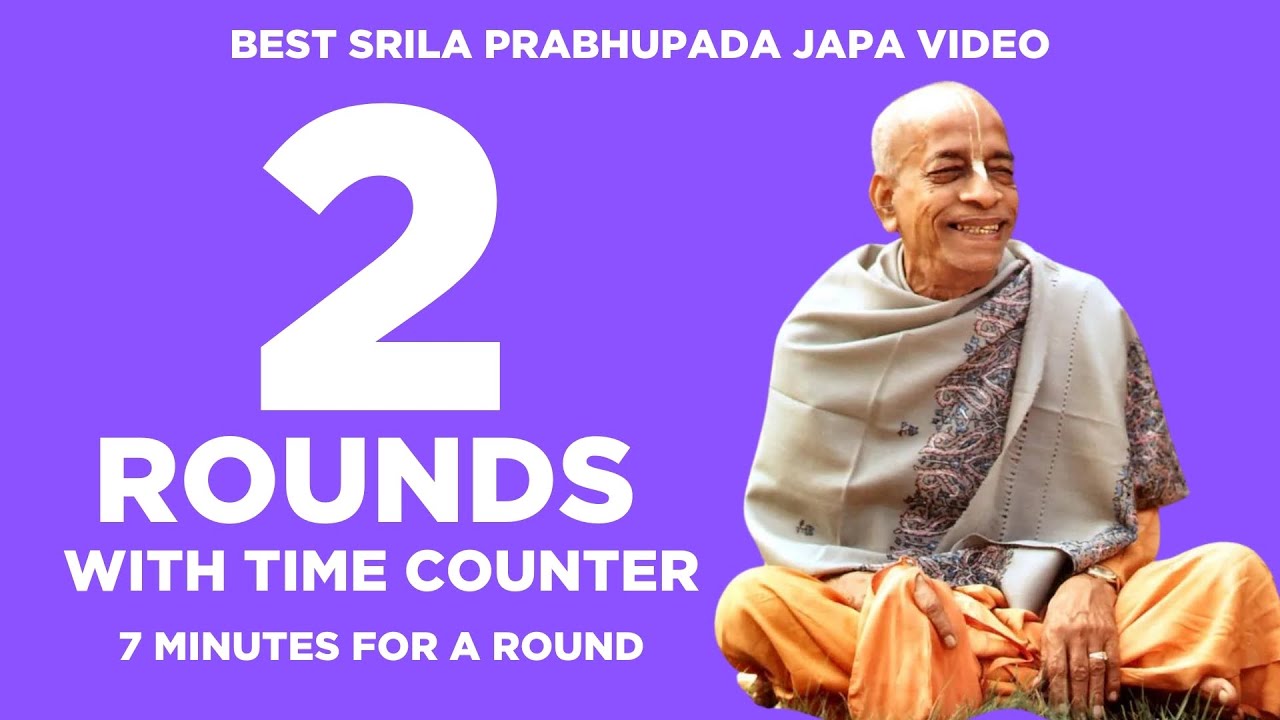 Srila Prabhupada Chanting Japa 2 Rounds With Counting Hare Krishna Maha Mantra fast ISKCON