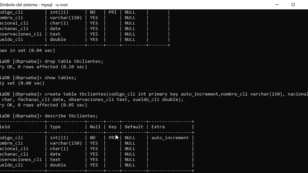 SQL: create table
