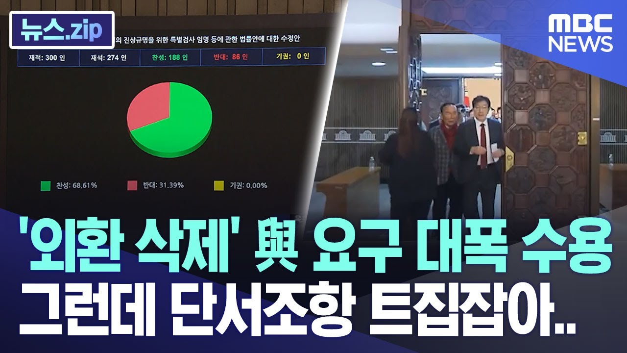 '외환 삭제' 與 요구 대폭 수용, 그런데 단서조항 트집잡아.. [뉴스.zip/MBC뉴스]