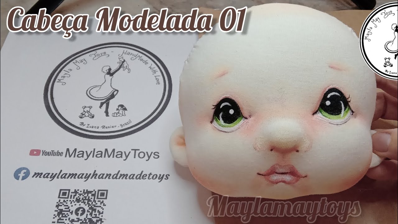 Cabeça Modelada em tecido, sem feltragem,parte 01.(moldes na descrição do vídeo).Gosta, deixe seu 👍