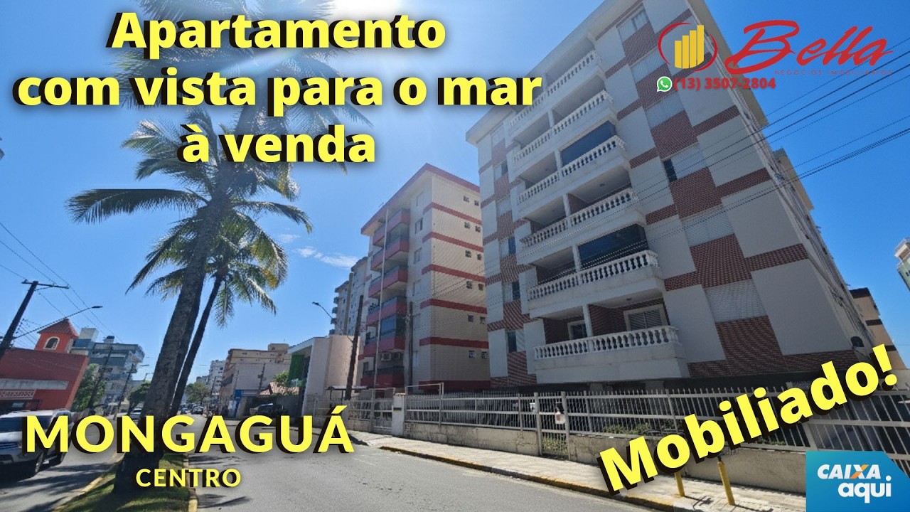 🟢 Apartamento mobiliado à venda em Mongaguá com vista para a praia.
