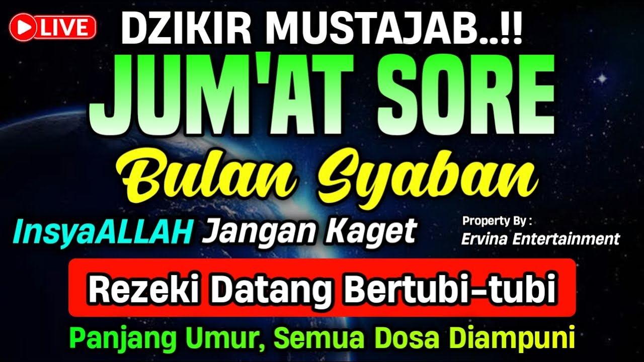 DZIKIR SORE HARI JUM'AT MUSTAJAB..!! Doa Pembuka Pintu Rezeki dari Segala Penjuru | DZIKIR SORE