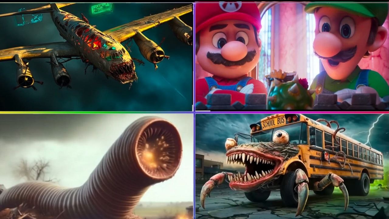 School Bus MONSTER VS SUPER Mario VS INFECTED SKY  VS TRAIN EATER  Tiles Hop EDM Rush