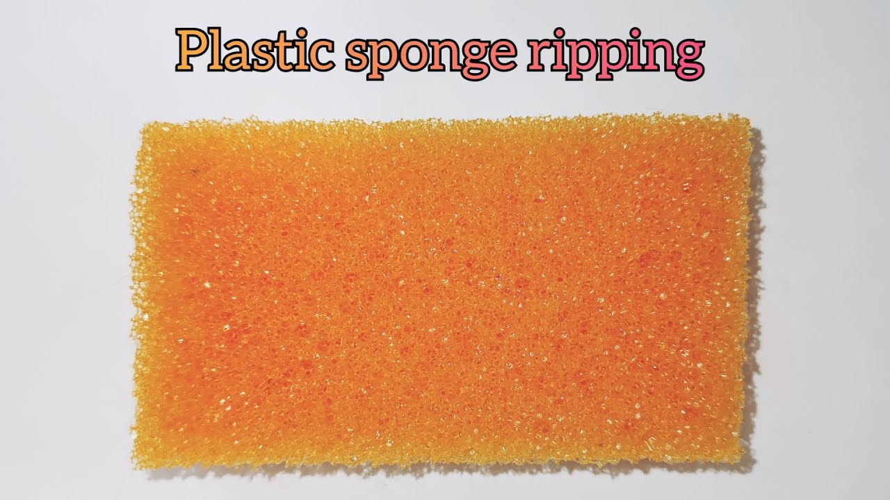 ASMR • Plastic sponge ripping • 🧡🧡🧡#asmr #sponge #plastic