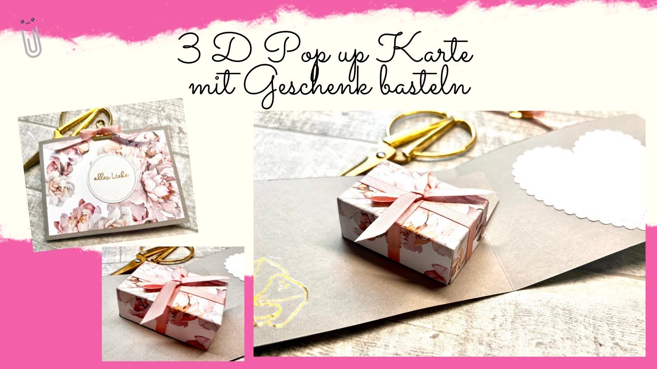☀️💞 3 D Pop up Karte mit Geschenk basteln  I in cm I DIY 🎀  I Annilis Welt ☀️💞