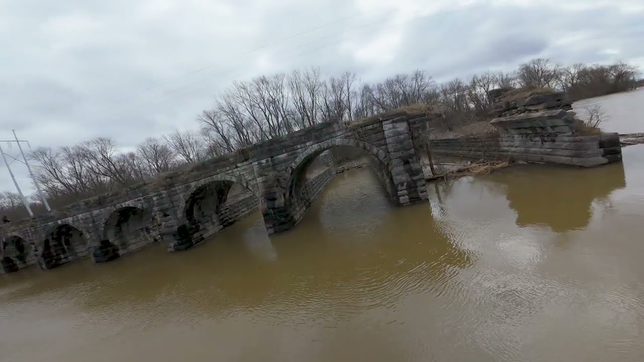 Drone explores massive abandoned aqueduct