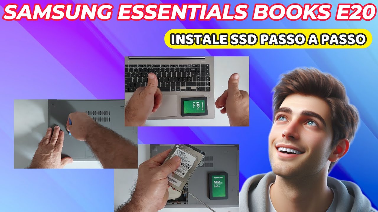 NOTEBOOK SAMSUNG BOOK E20 - Como instalar o SSD rápido e fácil