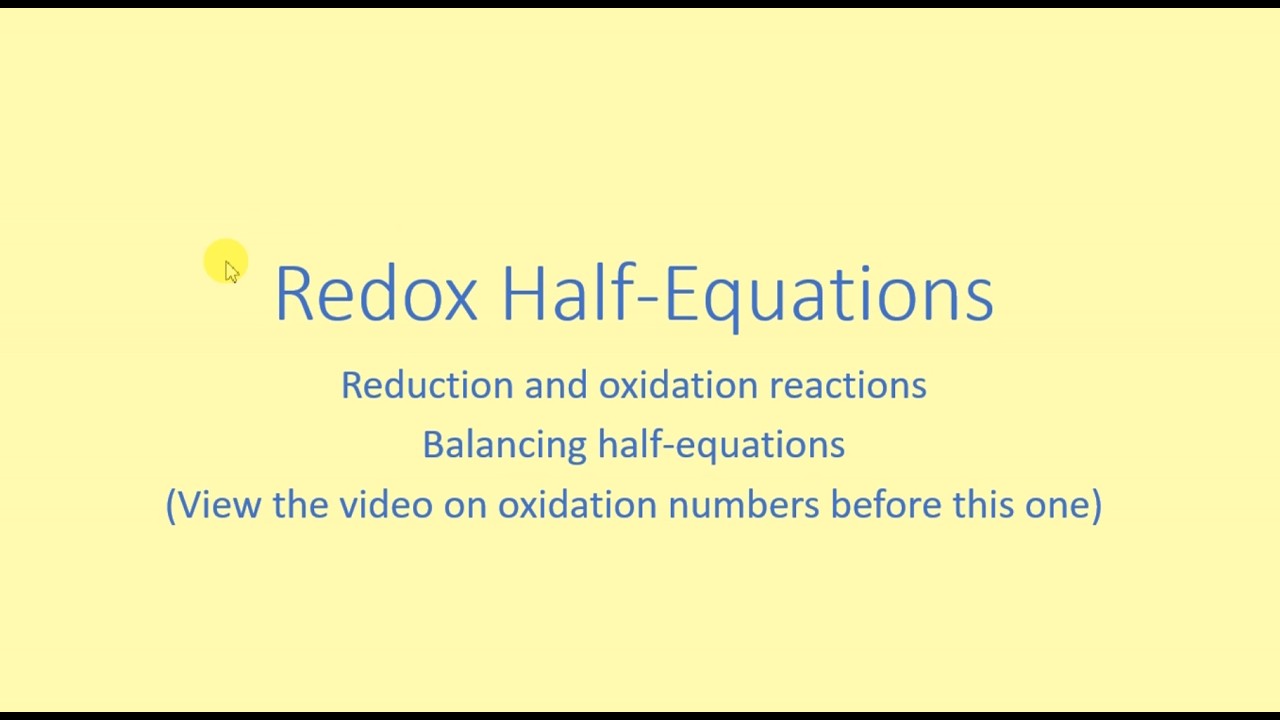 Redox Half Equations